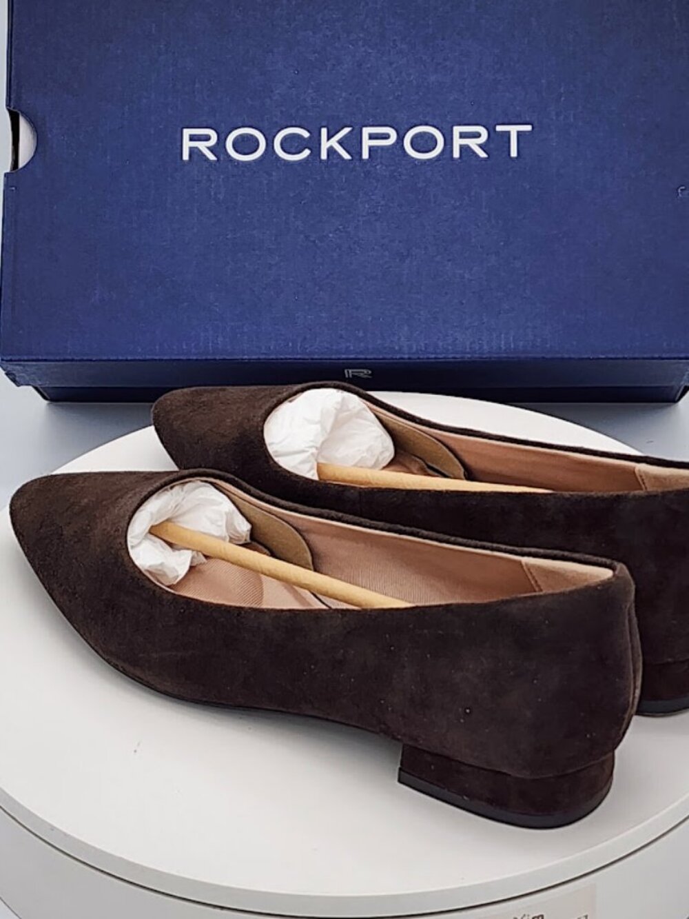 Rockport Tessa Women's Flat Shoes Dark Brown Suede Low Heel Pumps Size 9.5 - Picture 4 of 10